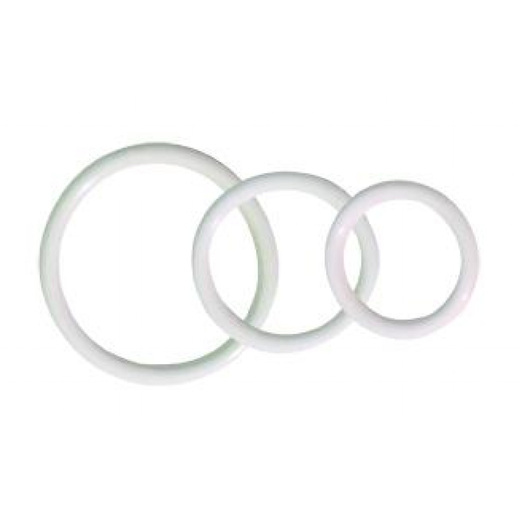 Rubber C Ring Set - White - Cock Ring Trios