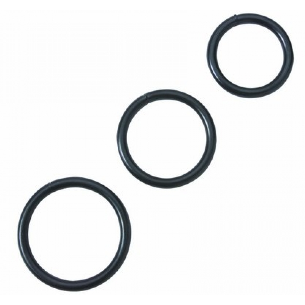 Black Steel O-Ring Set - Cock Ring Trios
