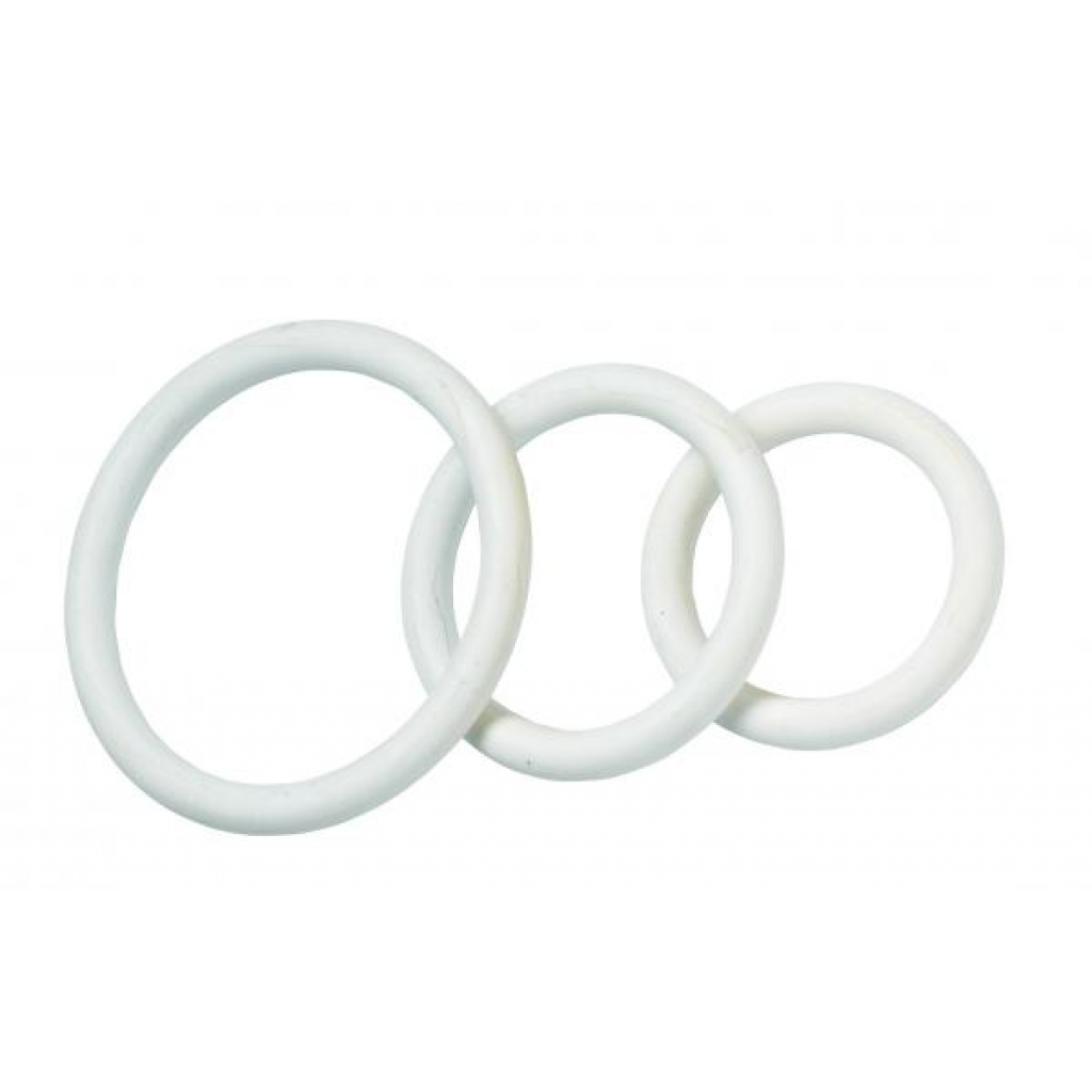 Nitrile C Ring Set - White - Cock Ring Trios