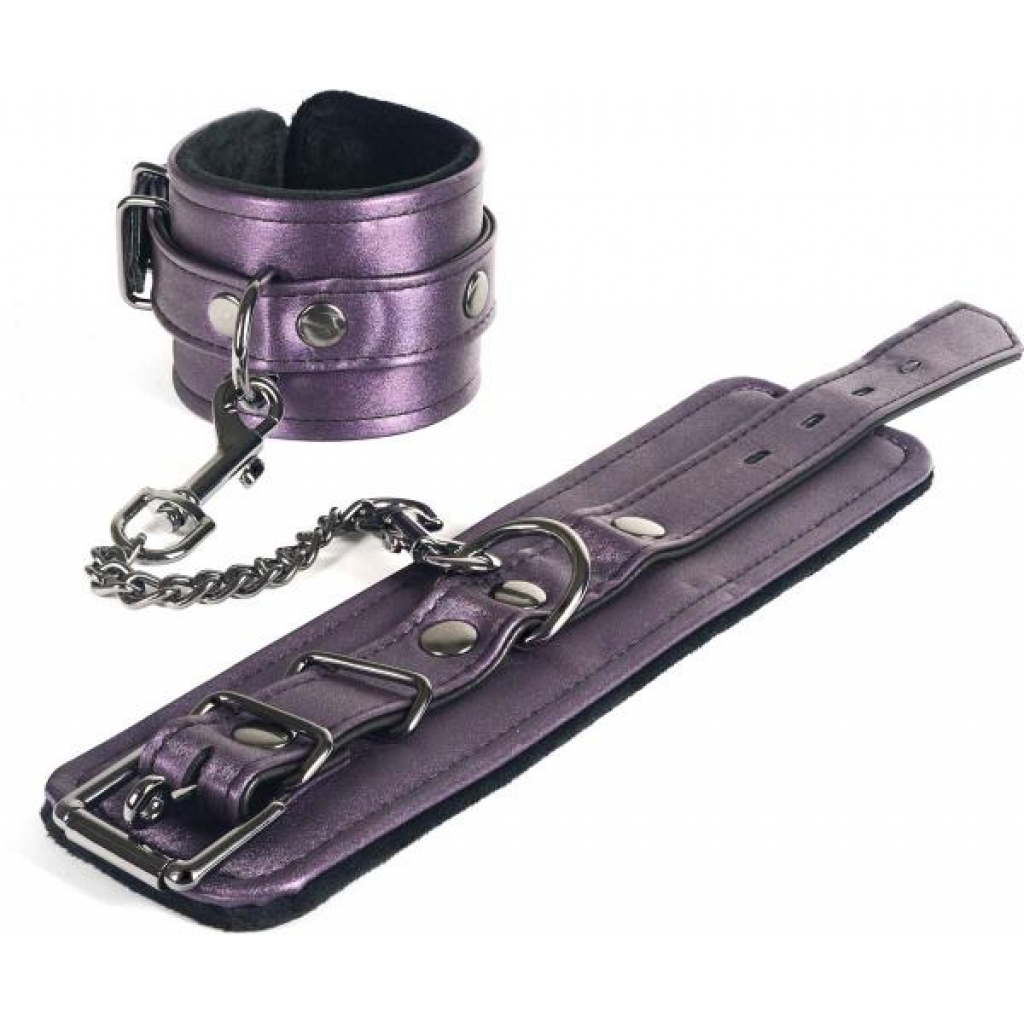 Galaxy Legend Wrist Restraints Faux Leather Purple - Handcuffs