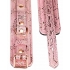 Microfiber Snake Print Wrist Restraints Pink W Leather Lining - Babydolls & Slips