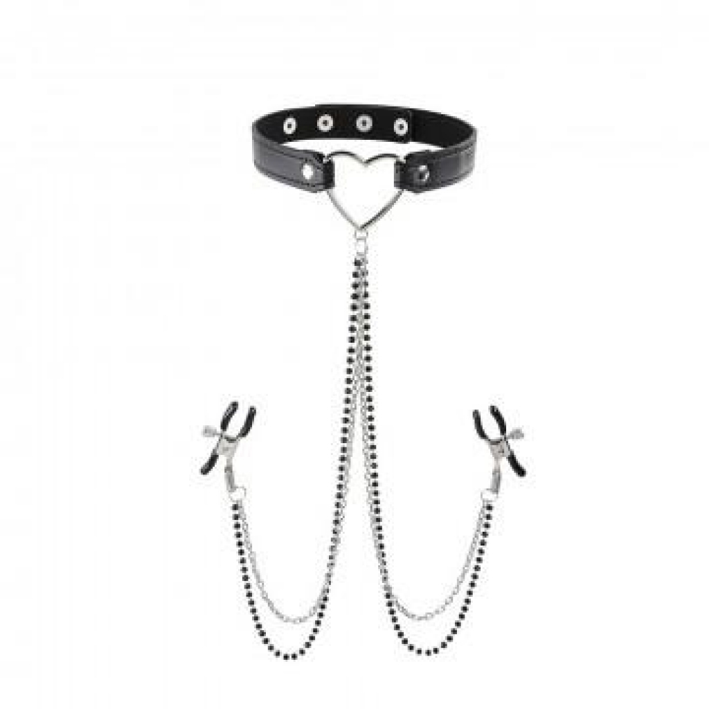 Sex & Mischief Amor Collar with Nipple Jewelry - Elegant Tease