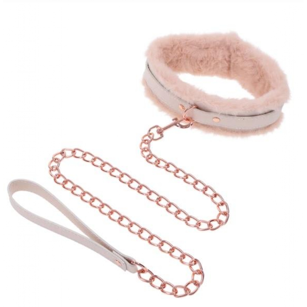 Peaches N Creame Fur Collar & Leash - Collars & Leashes