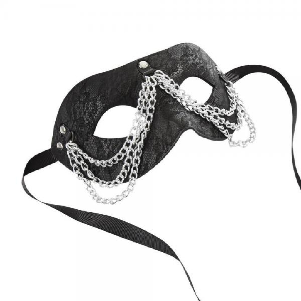 Sincerely Chained Lace Mask Black O/S - Sexy Costume Accessories