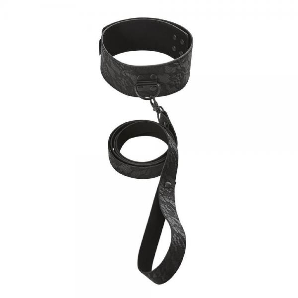 Sincerely Locking Lace Collar & Leash Black - Collars & Leashes