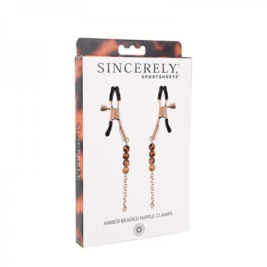 Sincerely Amber Beaded Nipple Jewelry - Nipple Clamps