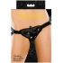 Black Vibrating Velvet Strap-On Harness