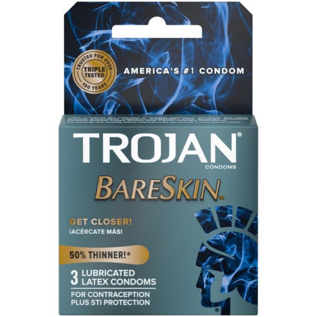 Trojan Bareskin Raw Condoms 3ct - Ultra-Thin Protection