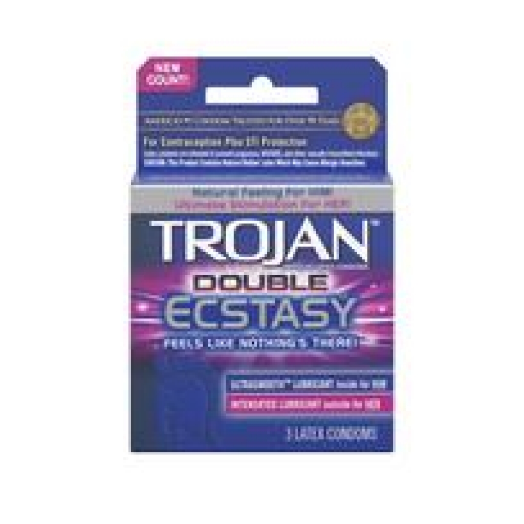 Trojan Double Ecstasy 3 Pack Latex Condoms - Condoms