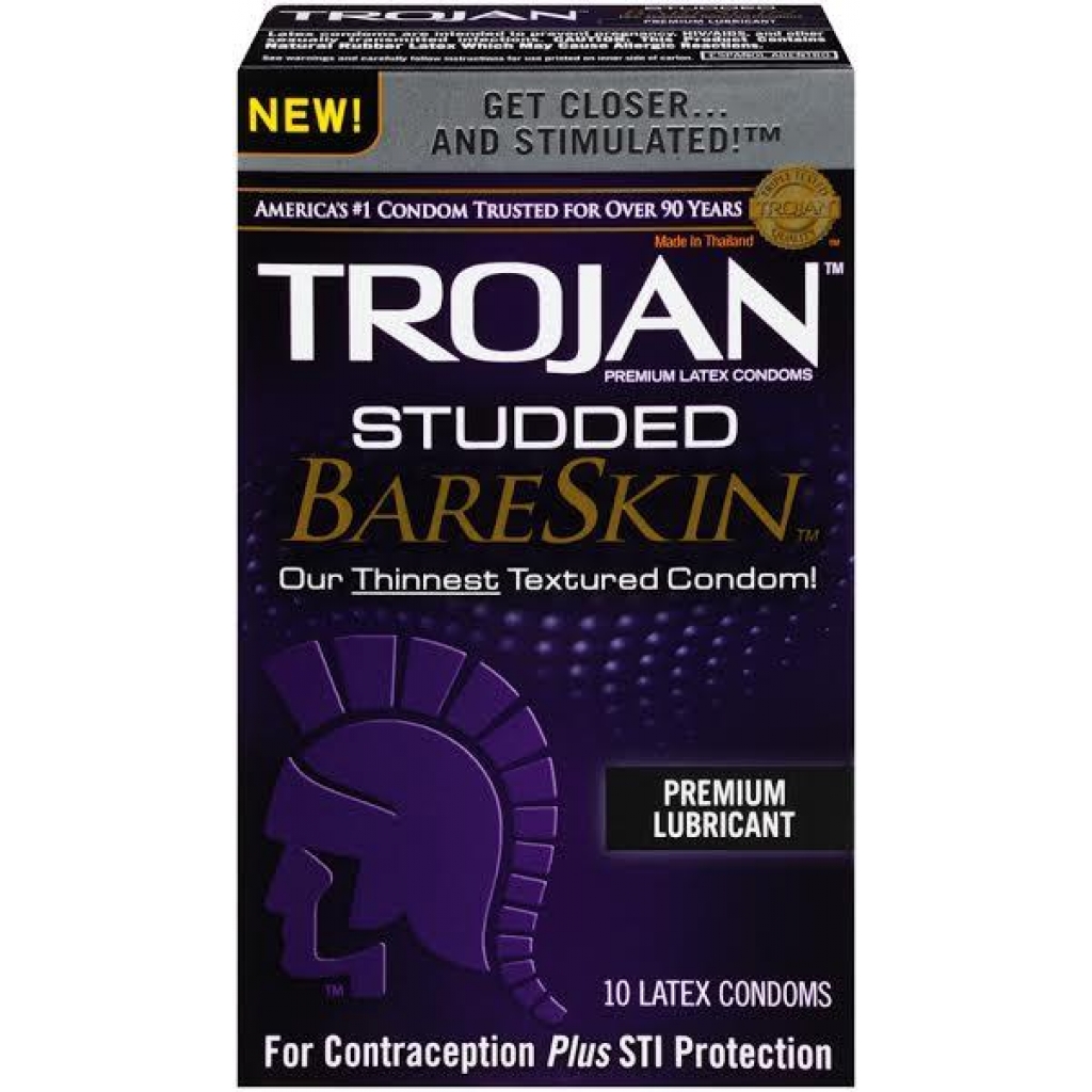 Trojan Studded Bareskin 10 Pack Condoms - Condoms