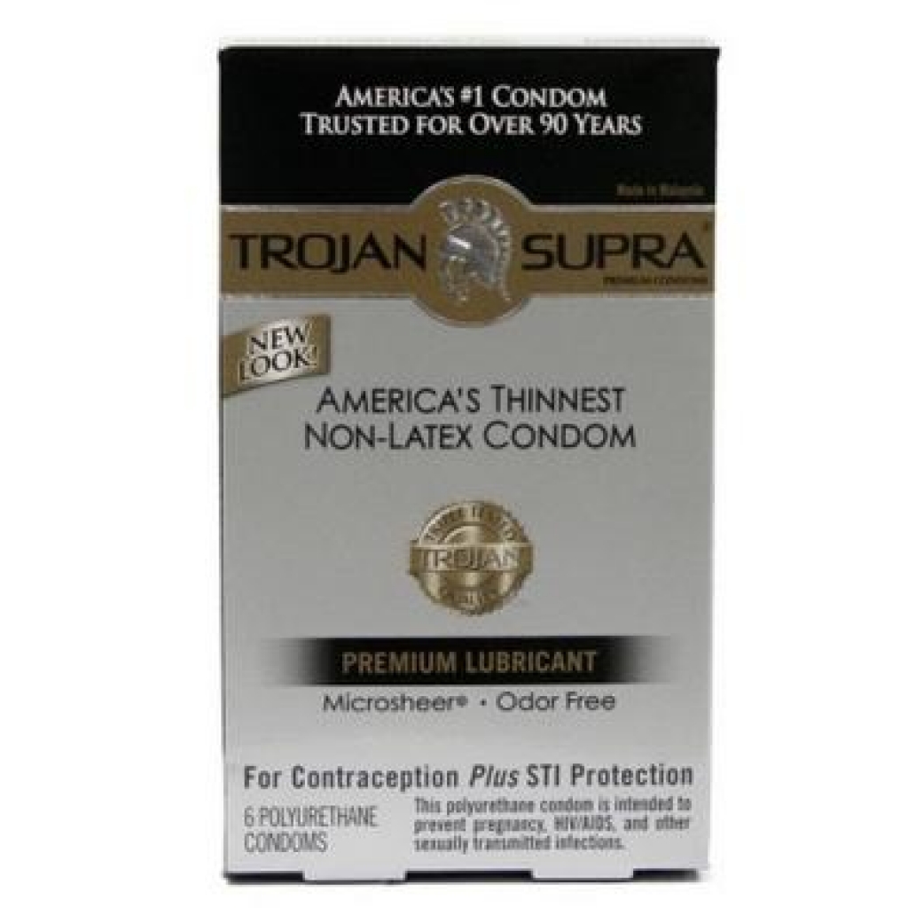 Trojan Supra Lubricated 6Pc - Condoms