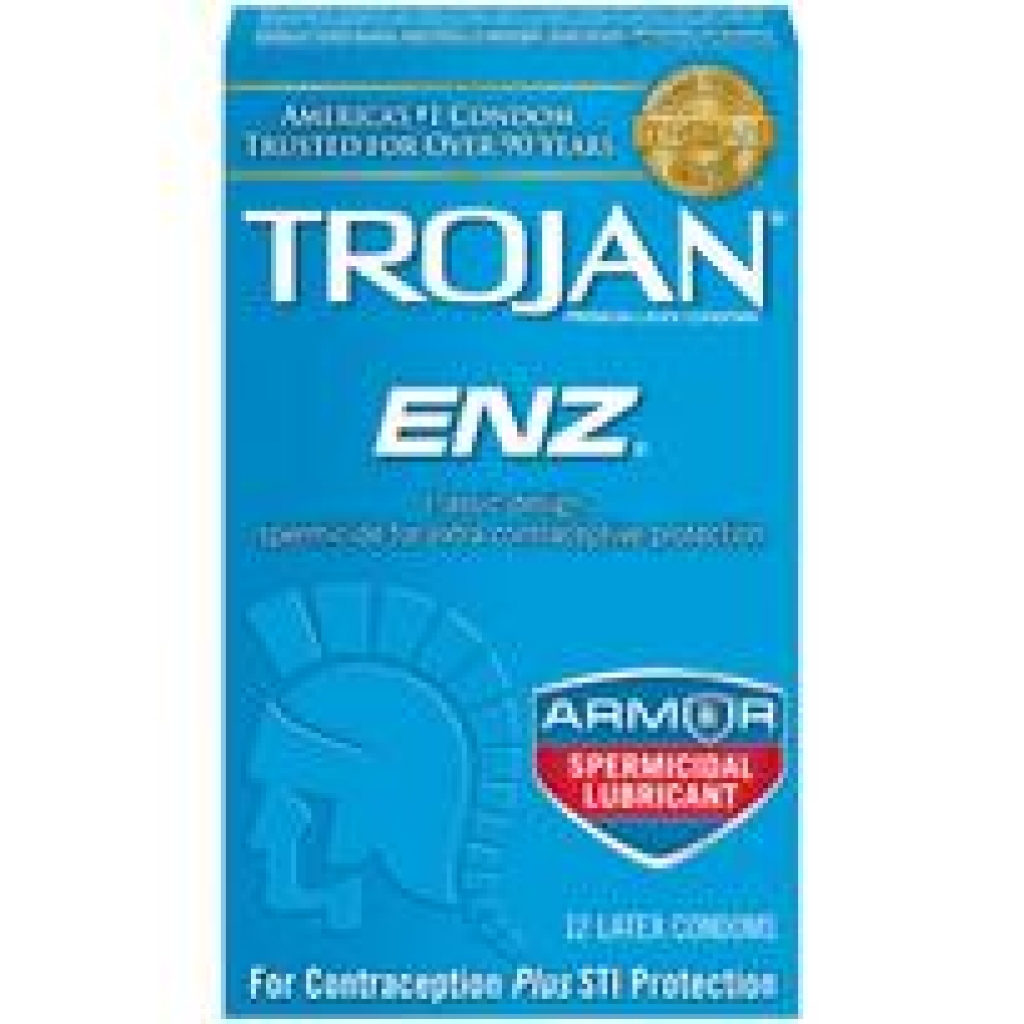 Trojan Condom Enz With Spermicidal Lubricant 12 Pack - Condoms