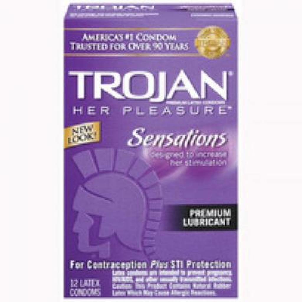 Trojan Her Pleasure Sensations 12 Pack - Condoms