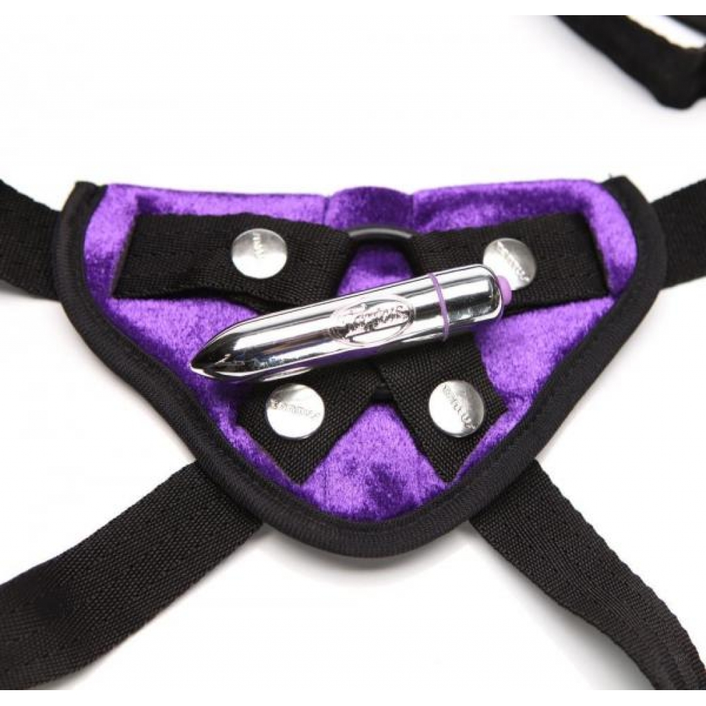 Velvet Vibrating Harness Purple - Harnesses