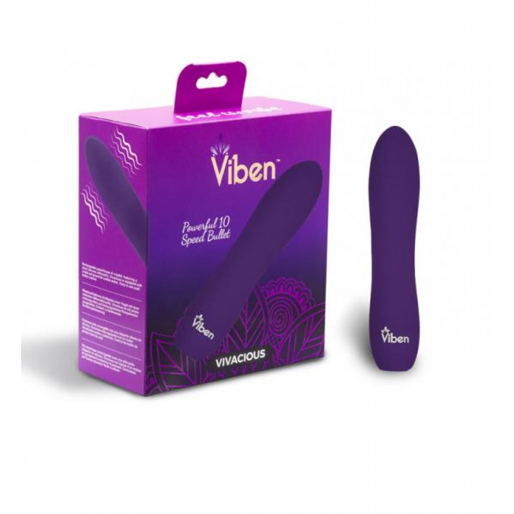 Viben Vivacious 10 Function Bullet Violet - Bullet Vibrators
