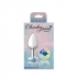 Cheeky Charms Round Clear Iridescent Medium Silver Plug - Anal Plugs