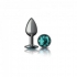 Cheeky Charms Round Teal Small Gunmetal Butt Plug - Anal Plugs