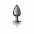 Cheeky Charms Round Purple Large Gunmetal Butt Plug - Anal Plugs