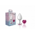 Cheeky Charms Heart Bright Pink Medium Silver Plug - Anal Plugs