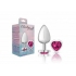 Cheeky Charms Heart Bright Pink Large Silver Plug - Anal Plugs