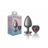 Cheeky Charms Heart Rainbow Large Gunmetal Butt Plug - Anal Plugs