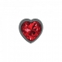 Cheeky Charms Heart Deep Red Small Gunmetal Butt Plug - Anal Plugs