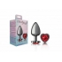 Cheeky Charms Heart Deep Red Large Gunmetal Butt Plug - Anal Plugs