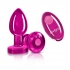 Cheeky Charms Vibrating Metal Plug Pink Medium W/ Remote - Anal Plugs