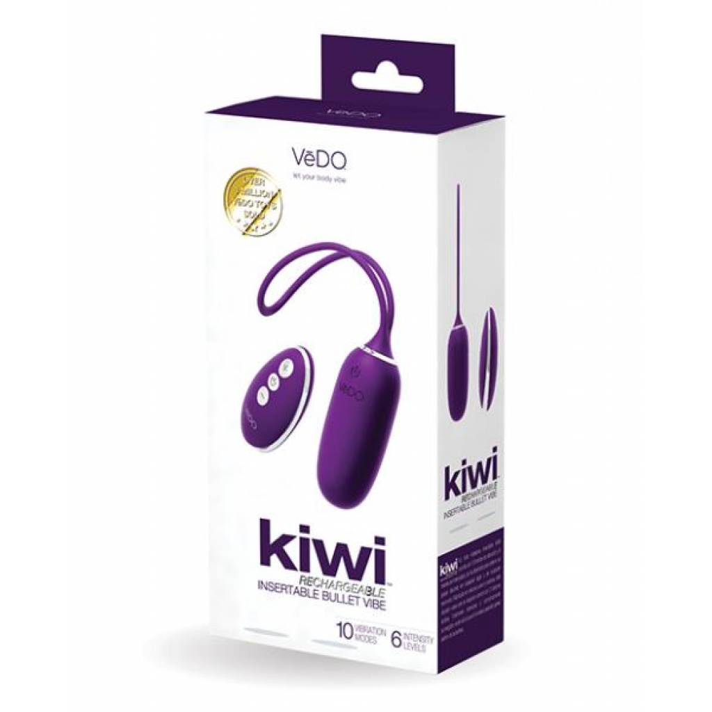 Vedo Kiwi Rechargeable Bullet Insertable Deep Purple - Traditional