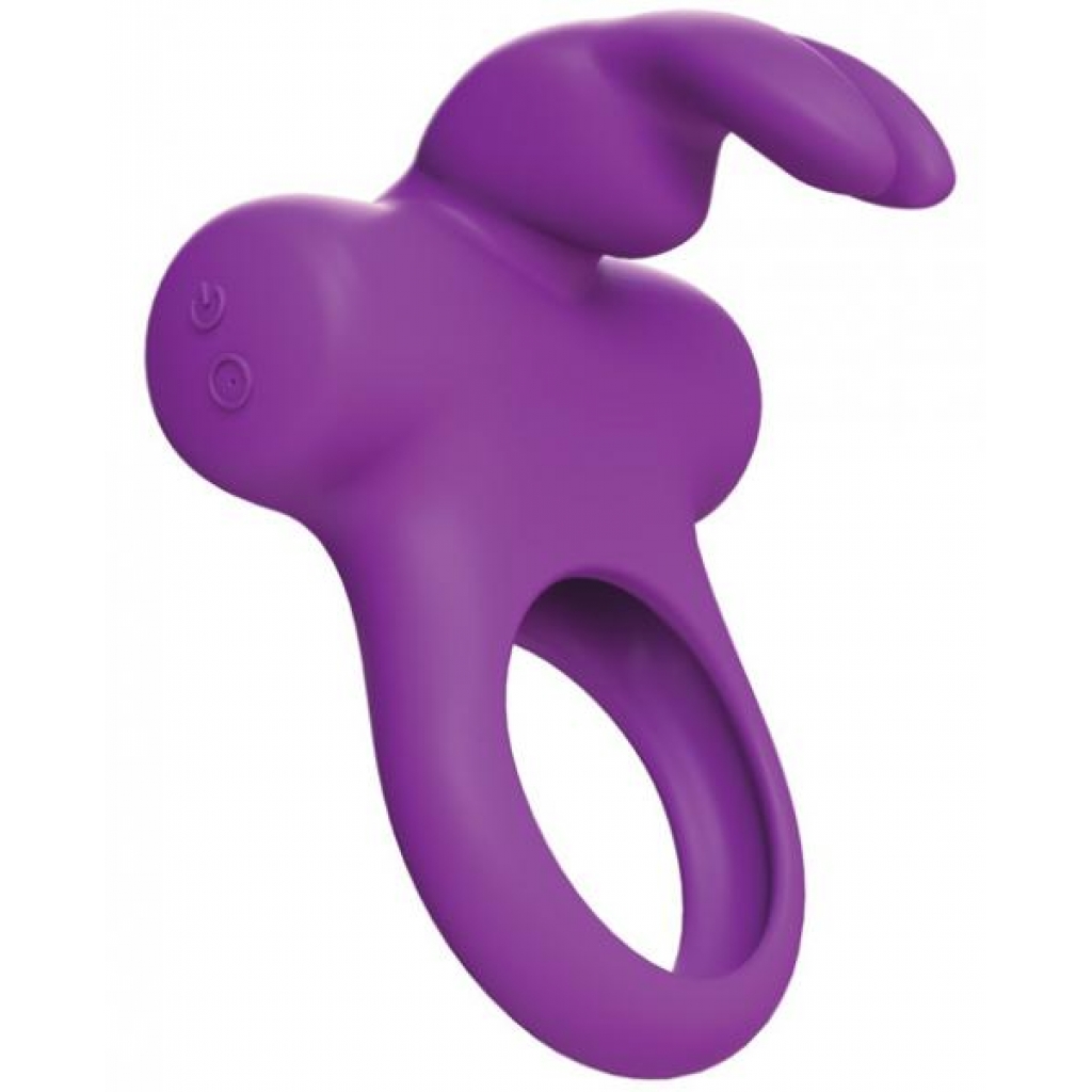 Frisky Bunny Vibrating Ring Purple - Couples Vibrating Penis Rings