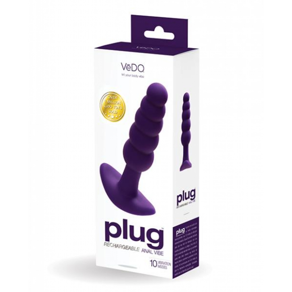 Vedo Plug Rechargeable Anal Plug Deep Purple - Anal Plugs