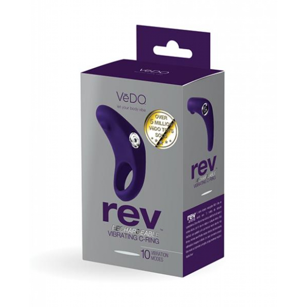 Vedo Rev Rechargeable C-ring Vibrating Purple - Couples Penis Rings