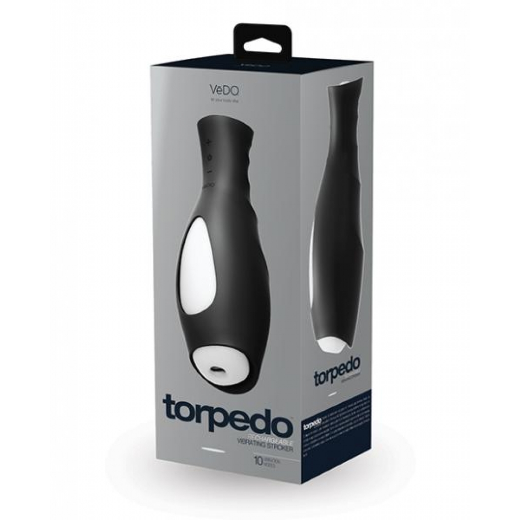 Vedo Torpedo Rechargeable Stroker Just Black W/ Glow Sleeve - Fleshlight