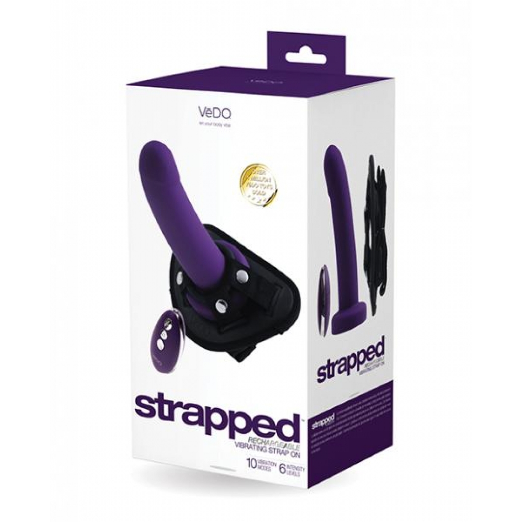 Vedo Strapped Rechargeable Strap On Deep Purple - Harness & Dong Sets