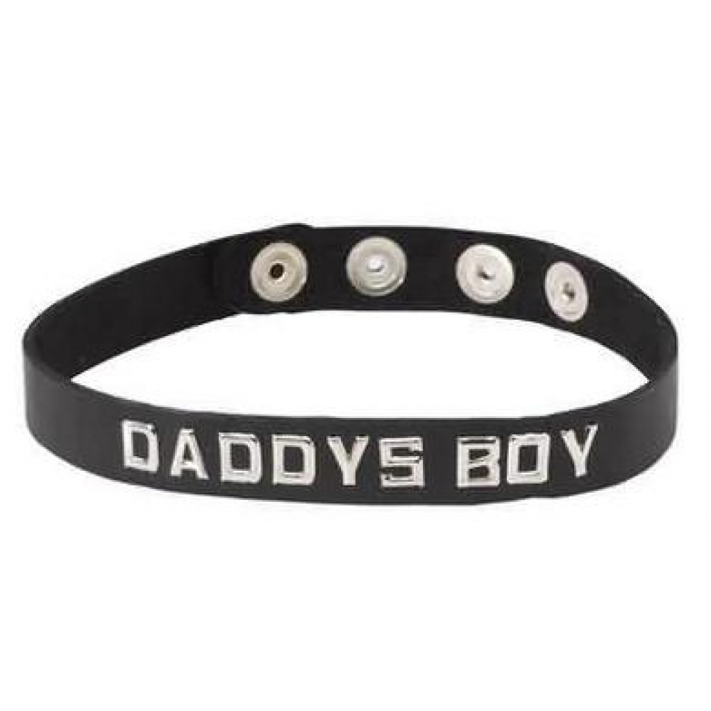 Wordband Collar Daddys Boy Black - Collars & Leashes