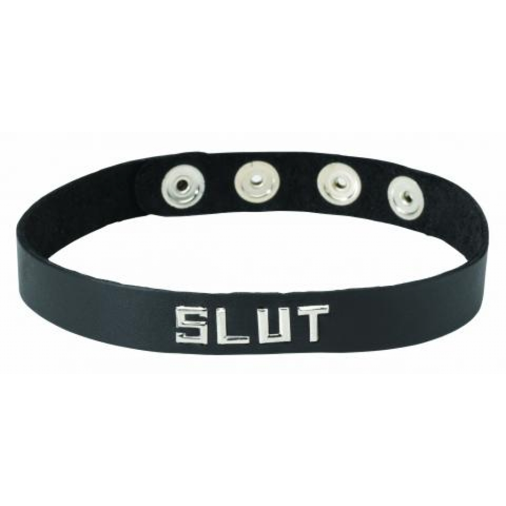 Wordband Collar - Slut - Black - Collars & Leashes