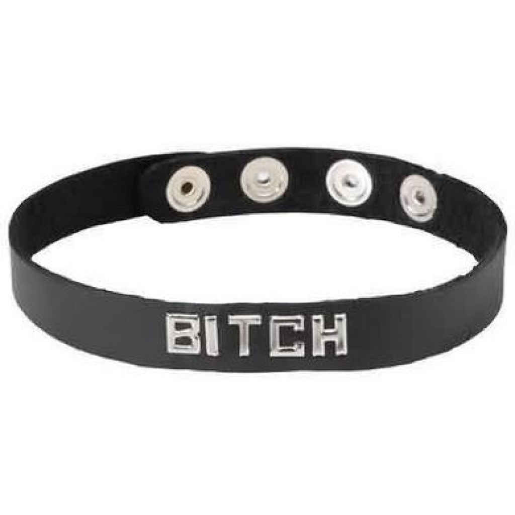 Wordband Collar Bitch  - Black - Collars & Leashes