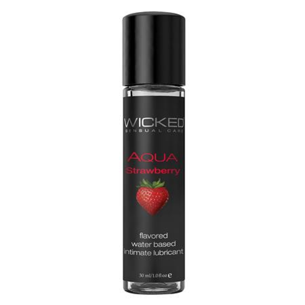 Wicked Aqua Water Based Flavored Lubricant Strawberry 1oz - Lubricants