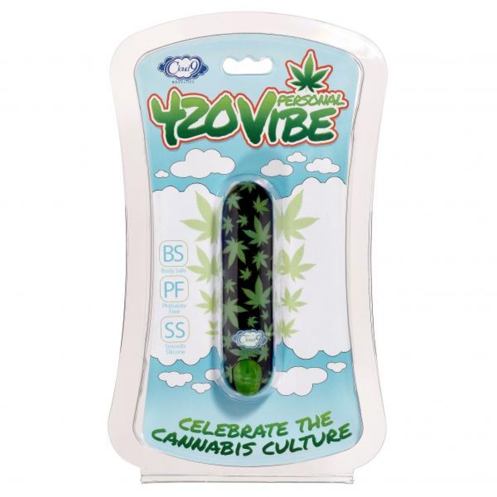 420 Stubby Vibe Black/cannabis Leaf - Bullet Vibrators