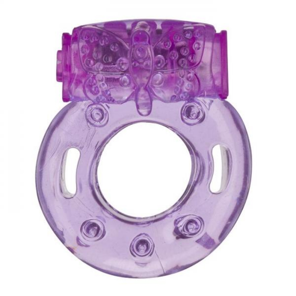 Cloud 9 Pleasure Tickler 1 Speed Ring Purple - Couples Vibrating Penis Rings