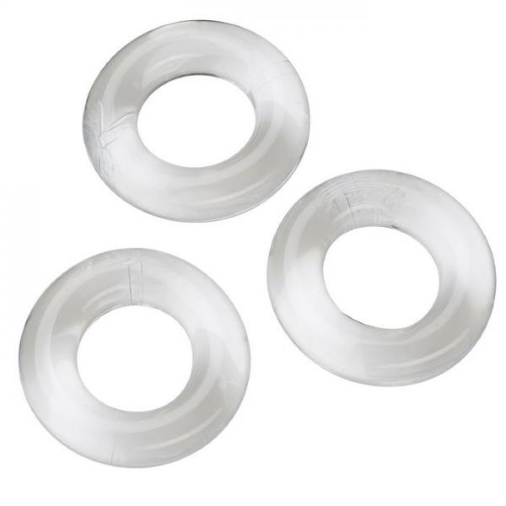 Cloud 9 Cock Ring Combo 3 Clear Smooth - Cock Ring Trios