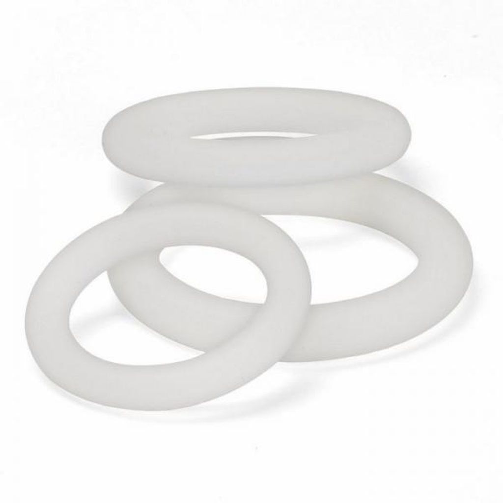 Cloud 9 Pro Sensual Silicone Cock Ring 3 Pack Clear - Cock Ring Trios