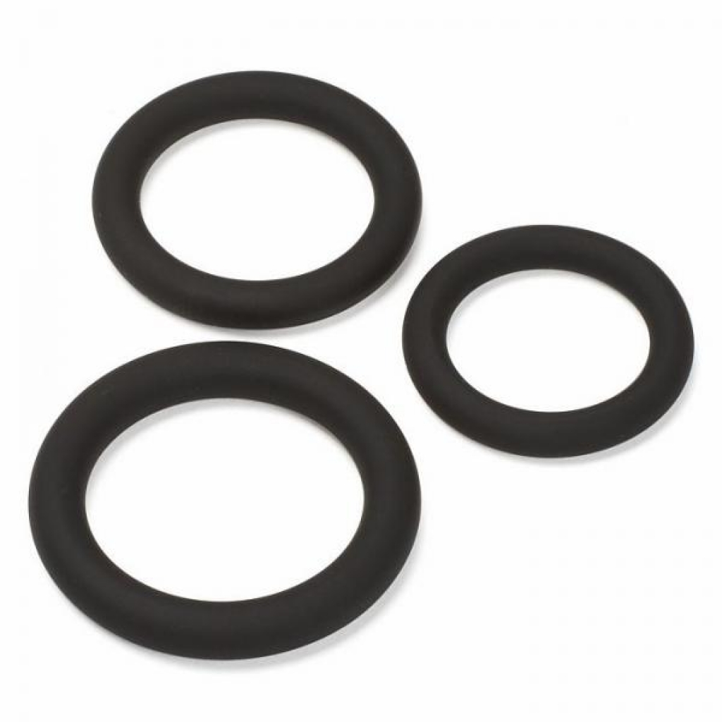 Cloud 9 Silicone C-rings 3 Pcs Black (bulk) - Cock Ring Trios