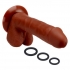 Pro Sensual Premium Silicone Dong Brown 8 inches with 3 C-Rings - Realistic Dildos & Dongs