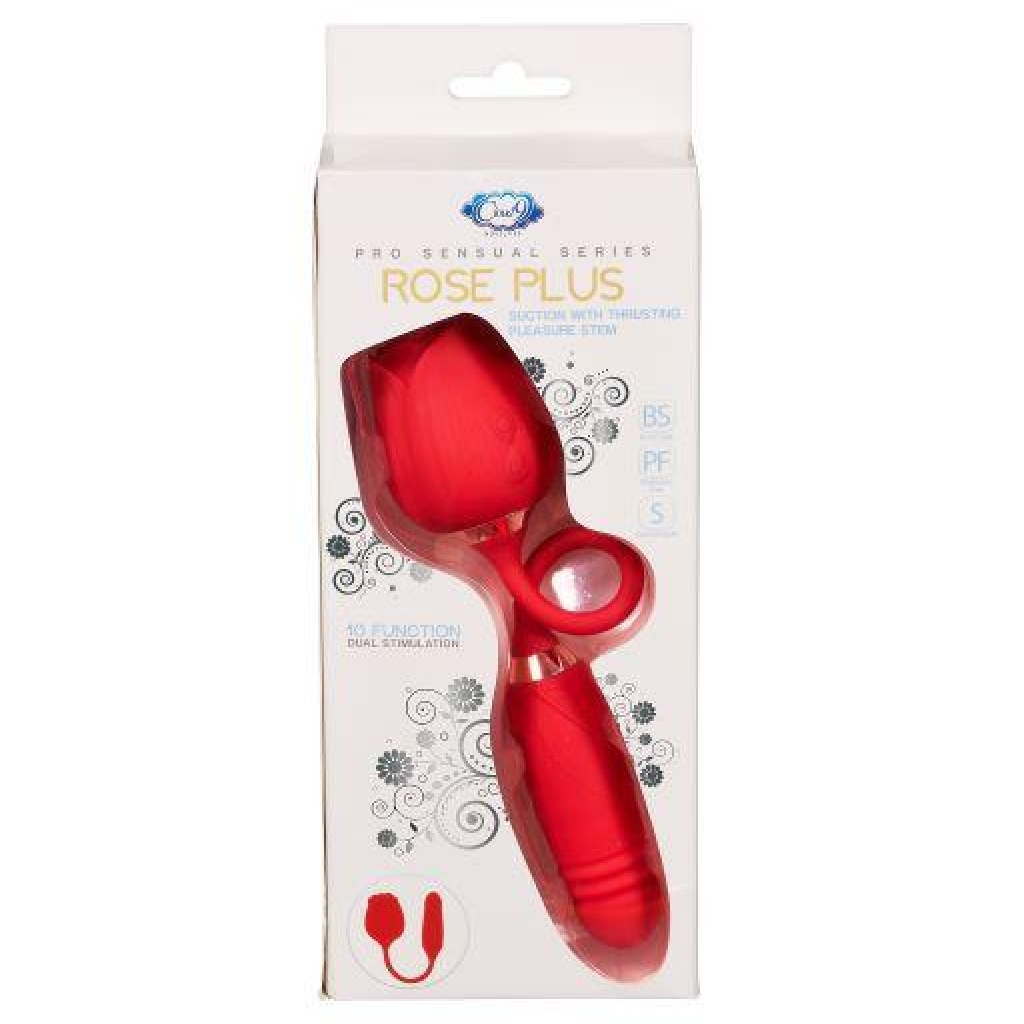 Cloud 9 Rose Plus W/thrusting Pleasure Stem Health & Wellness Collection - Clit Suckers & Oral Suction