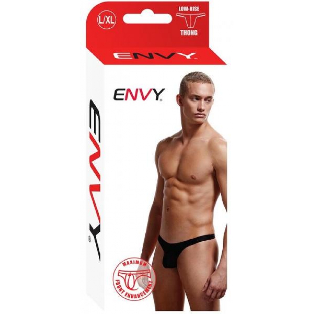 Envy Low Rise Thong Black L/xl - Mens Underwear