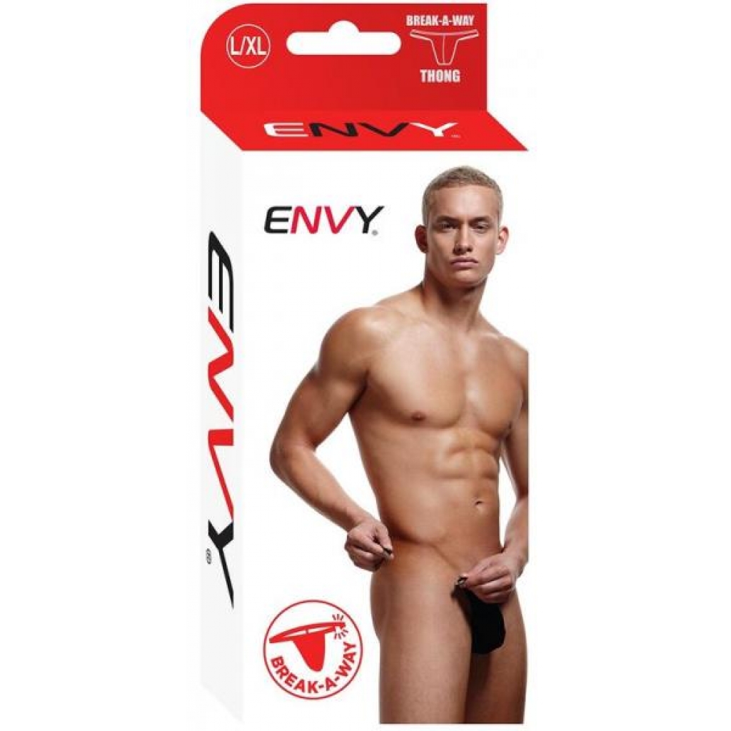Envy Break-a-way Thong Black L/xl - Mens Underwear