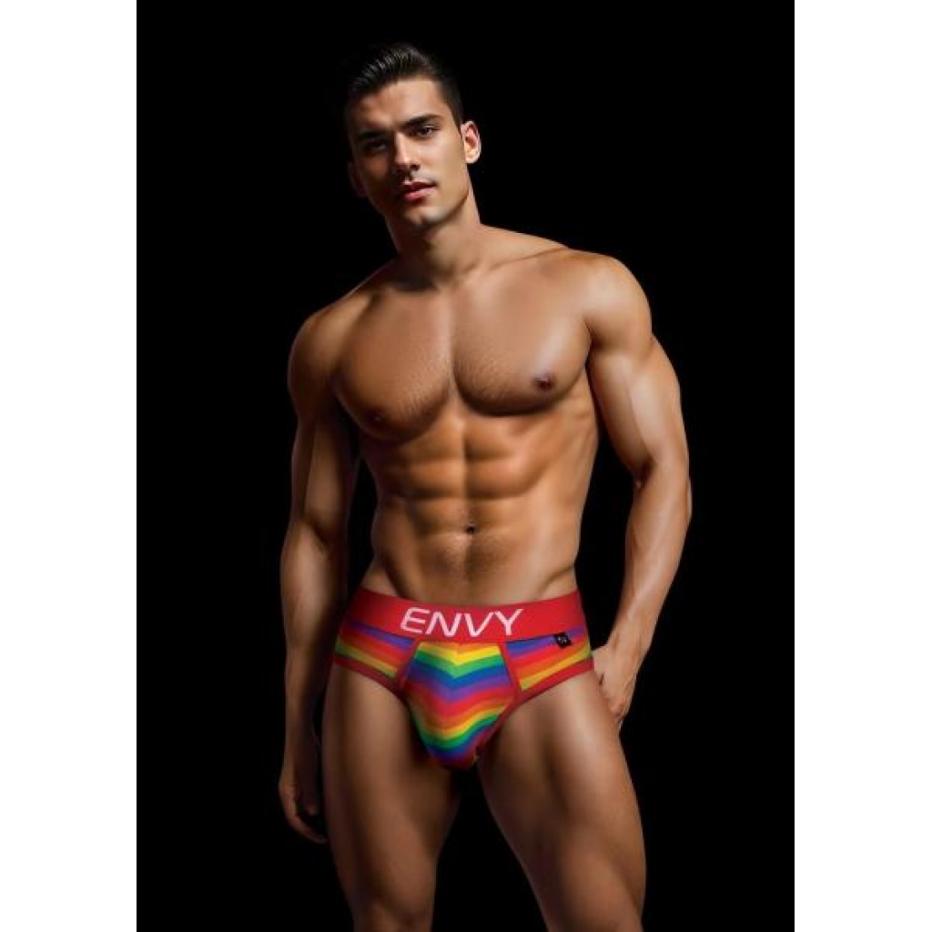 Envy Rainbow Pride Brief Red L/xl - Mens Underwear