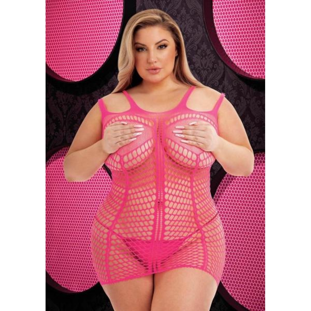 Lapdance Shredded Mini Dress Hot Pink Q/s - Bodystockings, Pantyhose & Garters