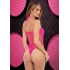 Lapdance Fishnet Halter Bodysuit Hot Pink O/s - Bodystockings, Pantyhose & Garters